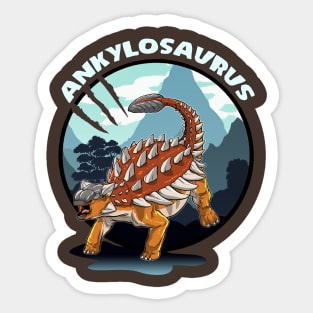 Ankylosaurus Dinosaur Design With Background Sticker